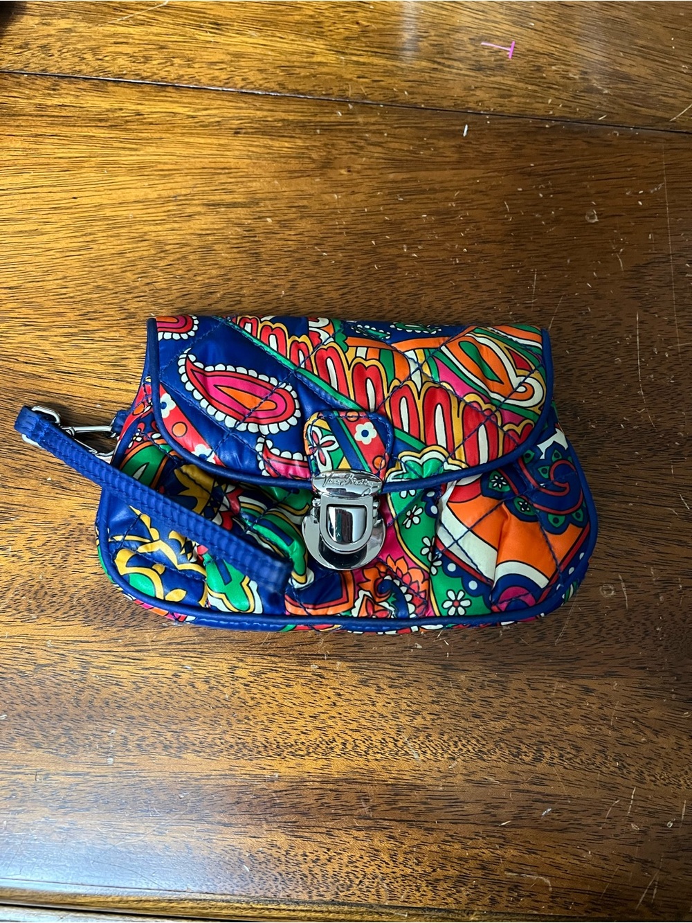Vera Bradley Bright Multicolor Paisley Quilted Wristlet